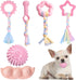 Puppy Toys, 6 Pack Teething Chew Toys for Small Breed, Cute Pink Soft Rubber Durable Dog Toys Set