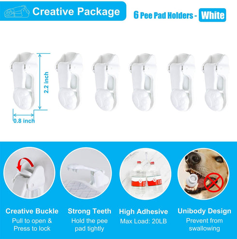 Kingwee (6 Pack) Dog Pee Pad Holder with Walls for Small & Large Size Wee Wee Pad, Indoor Potty Training Pad Holder