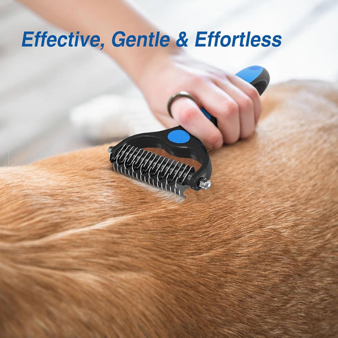4 PCS Pet Grooming Brush Kit - Dog Brush for Shedding, Deshedding Dog Brush, Flea Comb, Stainless Steel Pet Comb