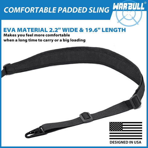 WarBull 2 Point Rifle Sling, QD Swivel Quick Adjust Gun Sling with HK Hook for Hunting
