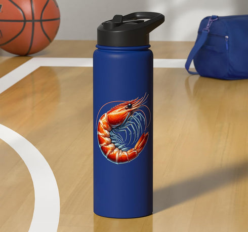 Shrimps Women Men Shrimp Stainless Steel Insulated Water Bottle