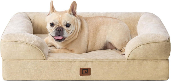 EHEYCIGA Orthopedic Dog Bed for Medium Dogs, Waterproof Memory Foam Couch Bed with Non-Slip Bottom and Washable Cover,