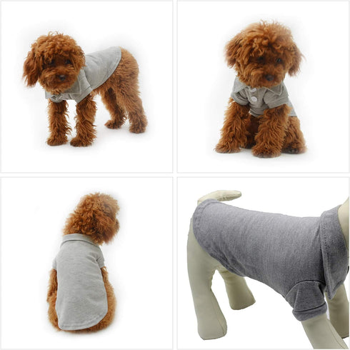 lovelonglong Basic Dog Polo Shirts Premium Cotton, Polo T-Shirts for Large Medium Small Dogs with Two-Button Collar,