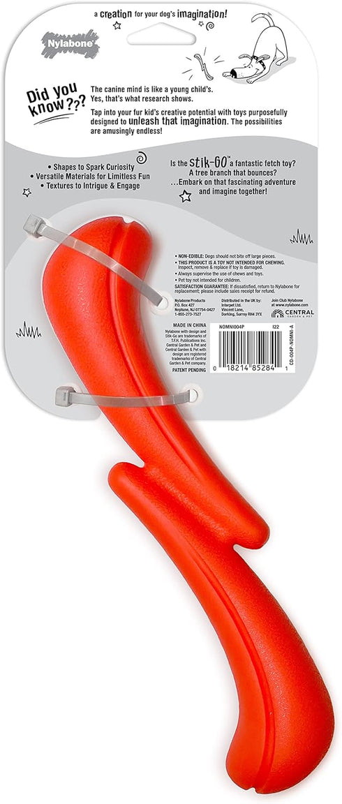 Nylabone Stik-GO Interactive Dog Toy, Lightweight Flexible Floatable Fetch Toy for Creative Play & Dog Exercise
