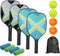 PATIKIL Pickleball Paddles Set with 4 Premium Wood Rackets, Cushion Grip, 4 Balls, Cooling Towels, Carry Bag