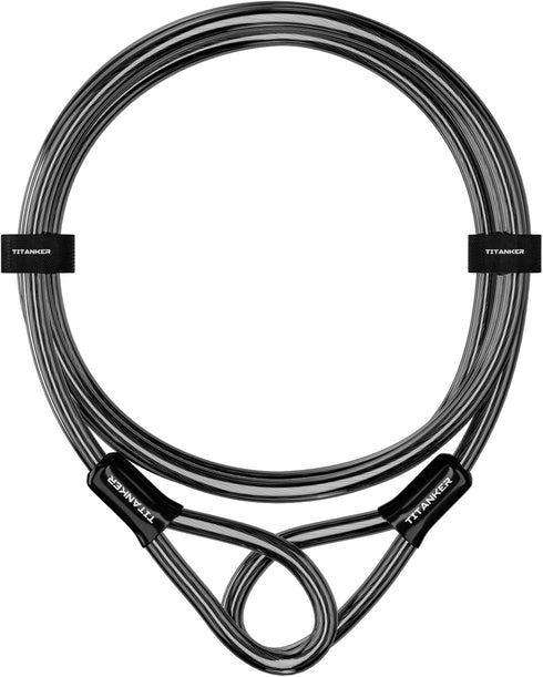 Titanker Bike Lock Cable,12mm Thick Security Cable with Loops Heavy Duty Steel