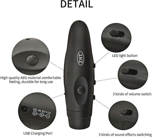 ZHT Electronic Whistles for Referees, USB Charging, 3 Tone High Volume Emergency Whistle for Coaches, Teachers, Outdoor