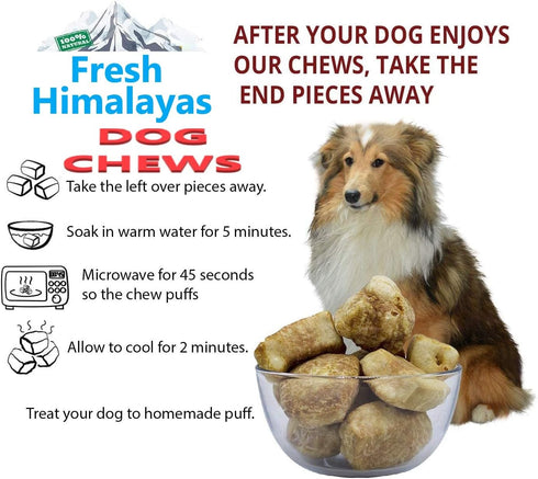 Yak Cheese Dog Chews, 35-40 Pcs, Organic Protein-Rich Treats for Small & Senior Pups from Himalayan, Nepal