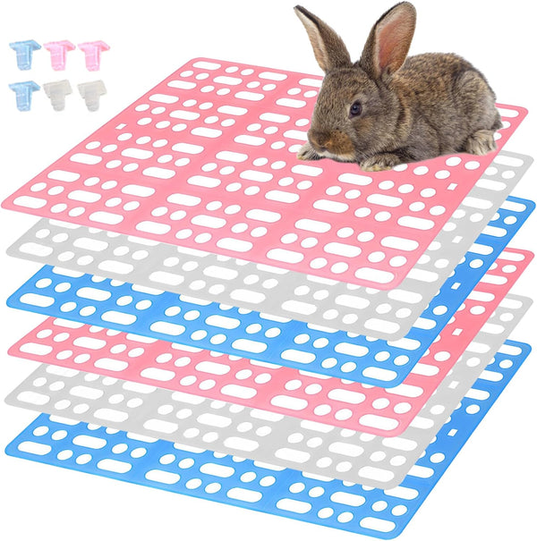 6 Pcs Rabbit Cage Mats,Mat for Wire Floor,Cages Plastic Bunny Feet Pad