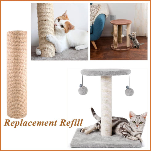 12 Inch Cat Scratching Post Replacement with M8 Screw, Durable Jute Rope for Cat Scratcher Climbing Perch