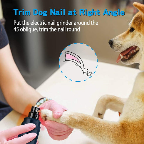 Casfuy Upgraded Dog Nail Grinder, Professional 2-Speed Electric Rechargeable Trimmer for Small Medium Large Dogs & Cats