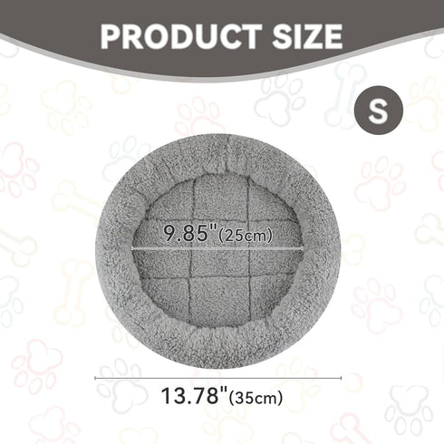 PETLESO Cat Bed for Indoor Cats, Round Bed for Curl Sleep, Basic Pet Mat, Washable for Small Puppy Cats, Small