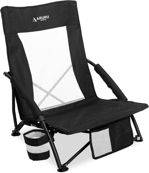 Low Folding Beach Chairs for Adults, Portable Lightweight Sling Beach Camping Chair