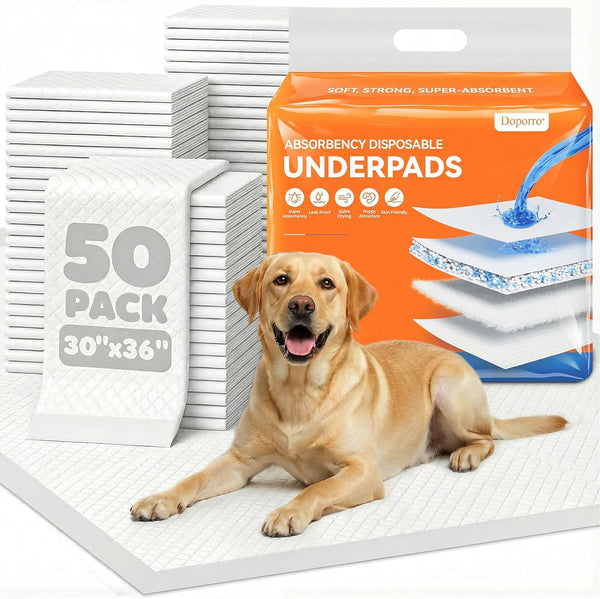 Disposable Pee Pads for Dogs, Puppies & Adults, 30 x 36 (50