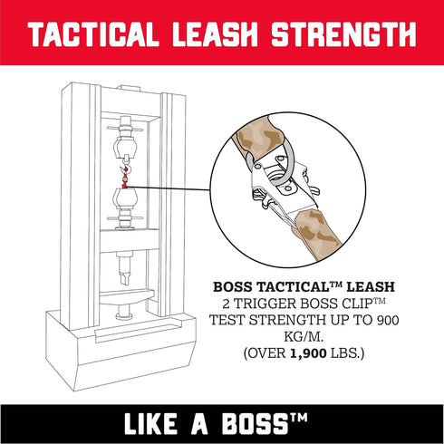 Boss Dog Tactical Hunter Orange Leash, 4 Foot, 1.25" Wide