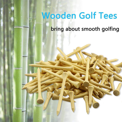 Wooden Golf Tees 3-1/4 inch 100 Count & 1-1/2 inch 20 Count, Golf Wood Tees (83mm & 38mm)