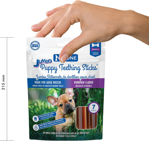 N-Bone Jumbo Puppy Teething Sticks, Pumpkin Flavor, 7 Count, 7.28-oz Bag