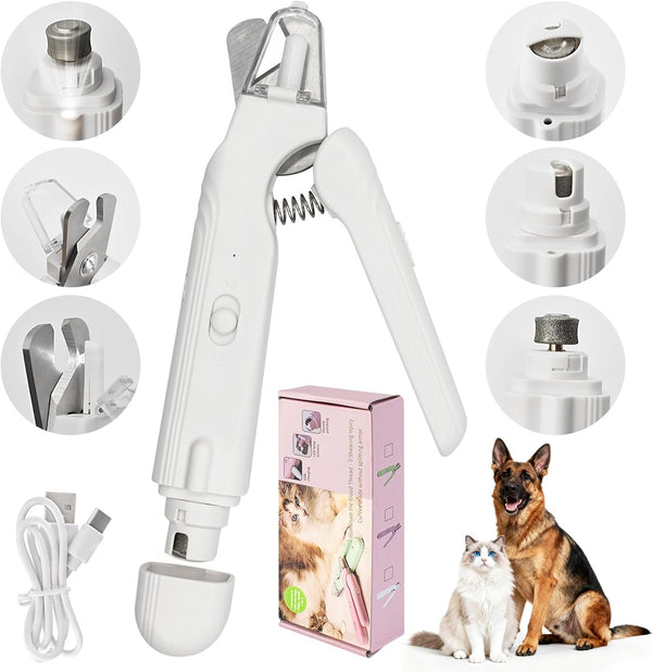 Deisunpet 2-in-1 Led Cat Dog Nail Clipper & Nail Grinder with Lights,Rechargeable Pet