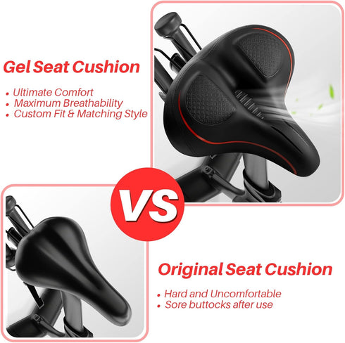 Oversized Bike Seat for Peloton Bike & Bike+, Comfort Cushion Compatible with Peloton, Road or Exercise Bikes