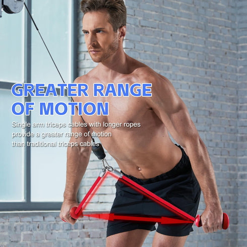 Tricep Rope with Ergonomic Handles, 36 Inch Tricep Pull Down Rope for Cable Machine, Pulley System