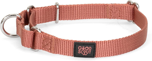 Martingale Heavy Duty Dog Collar for Large Dogs, Durable Slip-on Reflective Training Collar with D-Ring (Brick)