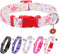 PUPTECK Cute Adjustable Dog Collar, Red Floral Pattern Design for Small Medium Large Dogs, Gift for Male Female Dogs