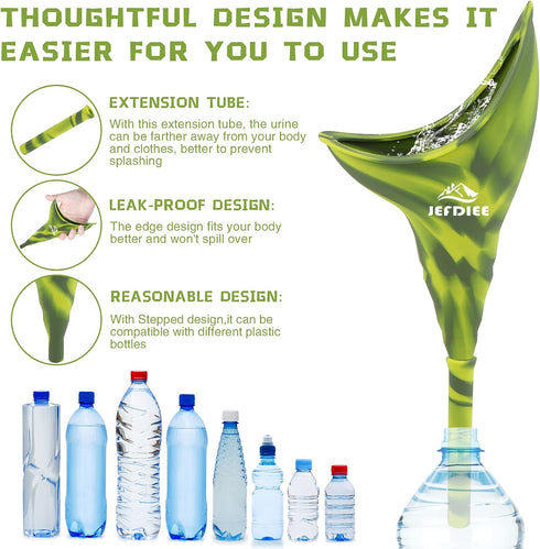 JefDiee Female Urination Device, Silicone Pee Funnel for Women, Female Urinal Allows Women to Pee Standing Up, Reusable