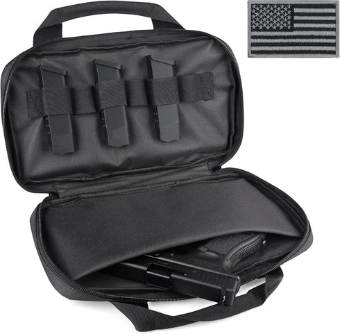 LIVANS Tactical Pistol Gun Case, Padded Handgun Case Double Pistol Wallet Soft Case Rectangle Handgun Pouch