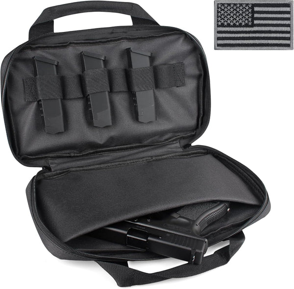 LIVANS Tactical Pistol Gun Case, Padded Handgun Case Double Pistol Wallet Soft Case Rectangle Handgun Pouch