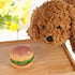 GLOGLOW Rubber Hamburger Squeaky Toy for Dogs, Teeth Grinding Cleaning Interactive Chew Toy