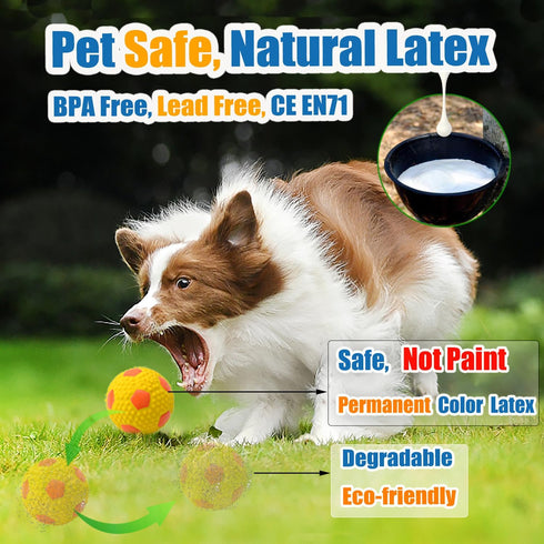 Soft Squeaky Dog Ball 2.56” - Latex Squeaky Toys for Medium and Small Dogs, 3pcs for Fetch and Chase