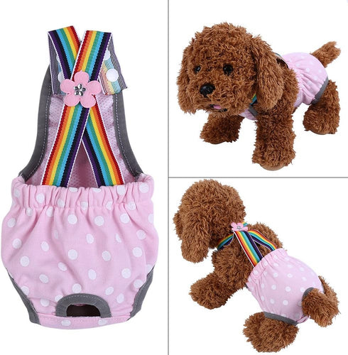 6Sizes Suspender(M/12) Washable Female Dog Diapers Underwear, Pet Sanitary Pants Cloth Diaper Nappy Covers Underwear
