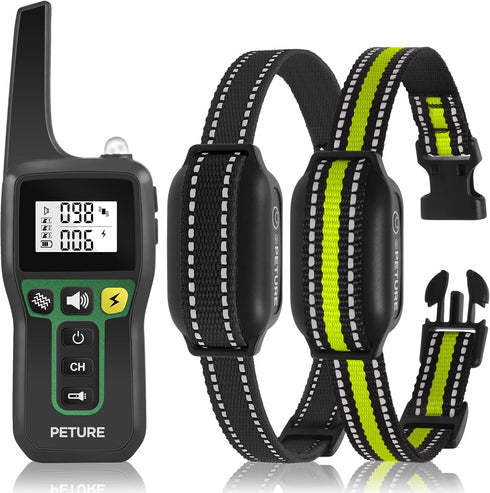 Dog Bark Collar with Remote, 3300 feet Waterproof Training Collar Combo for 5-120lbs All Breeds Dogs (2 Packs)
