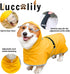 Dog Raincoat with Hood for Medium Dog - Luccalily Waterproof Jacket with Reflective Strip, Adjustable Belly Strap