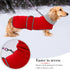 Geyecete Dachshund Sweaters - Red-L Dachshund Coat with Padded Fleece Lining and High Collar, Dog Snowsuit Adjustable