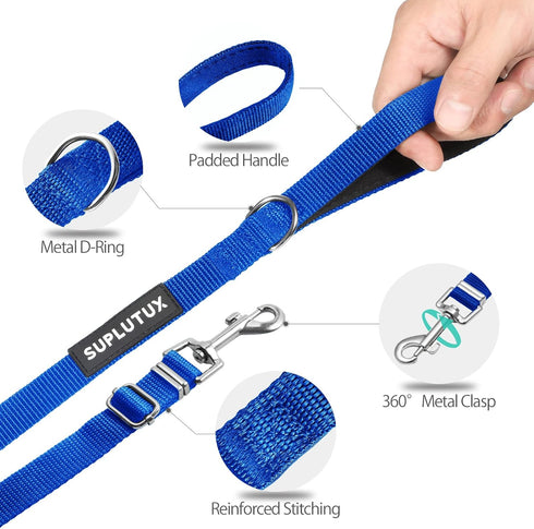 Long Leash for Dog Training - 30ft Adjustable Obedience Recall Dog Training Leash for Large Medium Small Dogs with Storage Pouch Blue