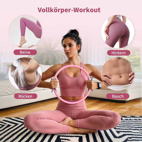 Set 5 14'' Pilates Ring for Women, Pilates Equipment with Resistance Bands & Accessories, Pilates Ball, Magic Circle