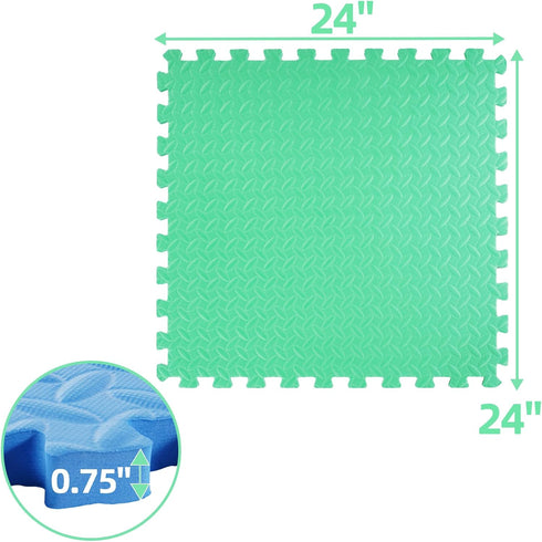 24x24 Inch BalanceFrom EVA Interlocking Foam Exercise Tile Mat Non-Slip Puzzle Flooring for Home Gym, Fitness Studio