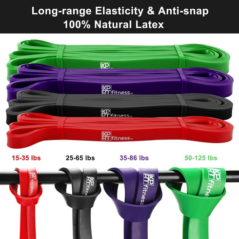 New XPRT Fitness Resistance Bands - Pull Up Assist Bands for Stretching, Powerlifting, and Workout Training