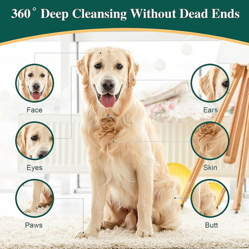 32 PCS Unscented Extra Thick Pet Bathing Wipes for Dogs & Cats - Cleaning & Deodorizing Grooming Gloves