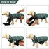 MIGOHI Reversible Dog Coat, Windproof, Waterproof Winter Jacket, Plaid Dog Coats for Cold Weather, Green, L