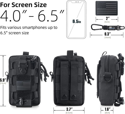 WYNEX Molle EDC Waist Pouch - Tactical Utility Organizer Water Bottle Carrier Adjustable Tool Bag for Hiking