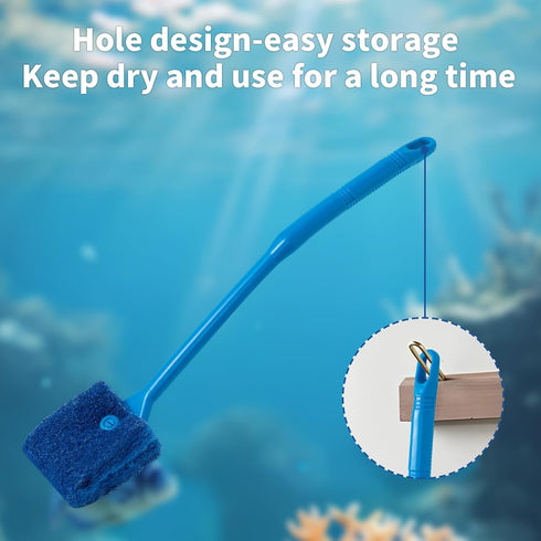 Kitchen,15.4 inches (2) SLSON Aquarium Algae Scraper Double Sided Sponge Brush Cleaner Long Handle Fish Tank Scrubber