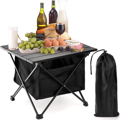SOUJOY Camping Side Table, Small Folding Beach Table with Storage Bag for Outdoor Cooking, BBQ, Hiking