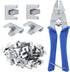 300 Pcs Silver Wire Cage Clips with 1 Pcs Blue Wire Buckle Clips Pliers for Chicken Pet Dog Cat Cage Building