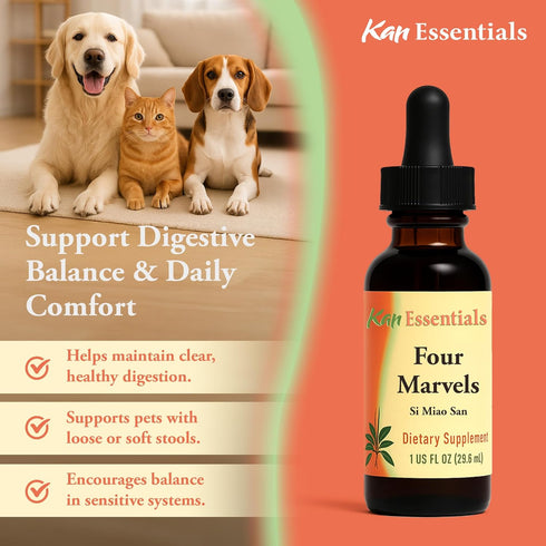 1 oz Kan Herb Company Four Marvels Traditional Chinese Herbal Blend for Dogs and Cats to Support Digestive Clarity
