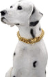 Gold Dog Chain Collar, Heavy Duty Cuban Link Chain with Secure Buckle for Small Medium Large Dogs (12" Gold)