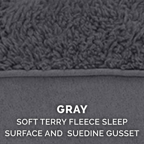 Furhaven Replacement Dog Bed Cover, Terry & Suede Mattress, Machine Washable - Gray, Large