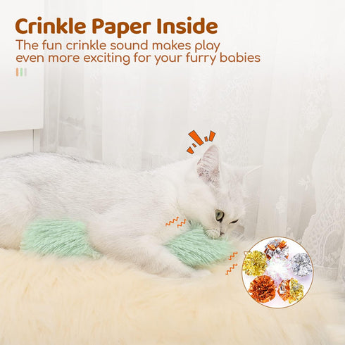 3 Pack, Potaroma Cat Toys Pillows, Soft and Durable Crinkle Sound with Catnip Inside, Interactive Indoor Kitten Kicker