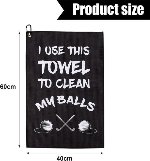 Funny Printed Golf Towel, Microfiber Golf Towels with Clip for Golf Bags, Gifts for Men